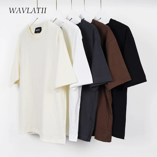 Oversized Summer T Shirts for Women Men Brown Casual Female Korean Streetwear Tees Unisex Basic Solid Young Cool Tops